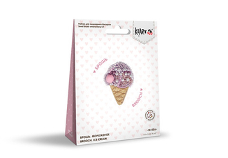 "Klart" набор для вышивания 10-026 "Брошь. Мороженое" 3.5 х 5 см