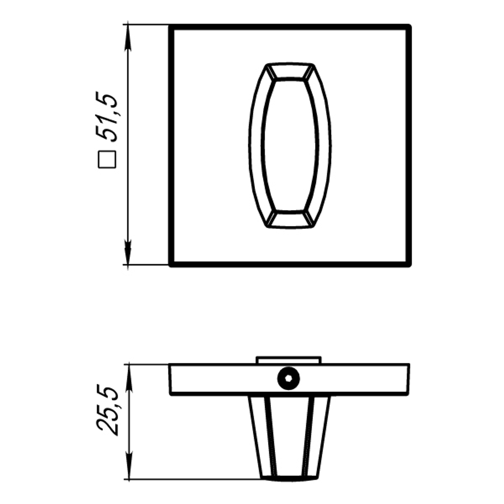 Ручка поворотная BK6.K.USS52 (WC-BOLT BK6 USS) CP-8 хром