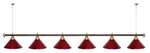 Лампа STARTBILLIARDS 6 пл. (плафоны зеленые,штанга золотая,фурнитура золото)