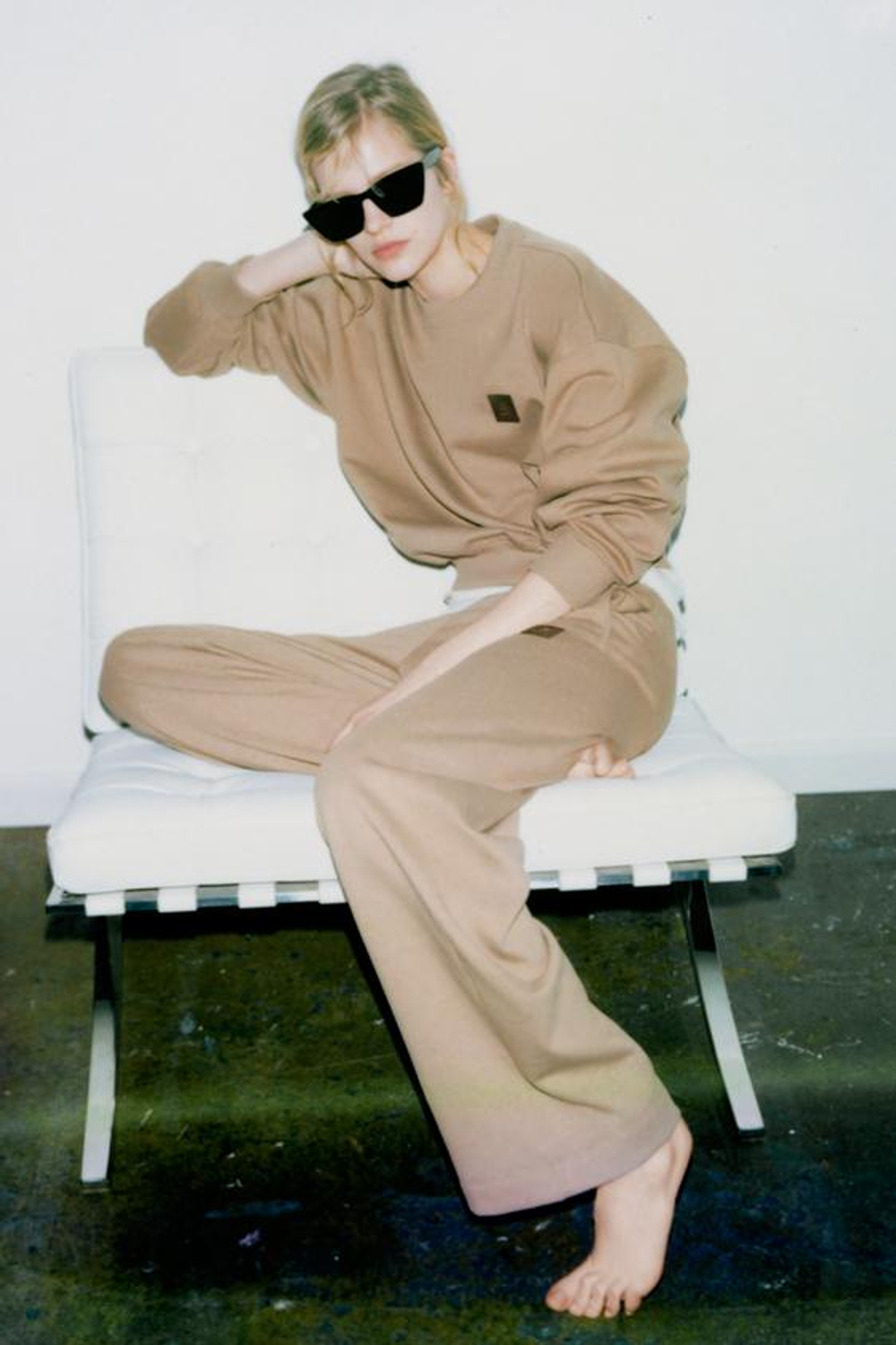 ZARA ШИРОКИЕ БРЮКИ ИЗ МЯГКОЙ ТКАНИ, РЫЖЕВАТО-КОРИЧНЕВЫЙ