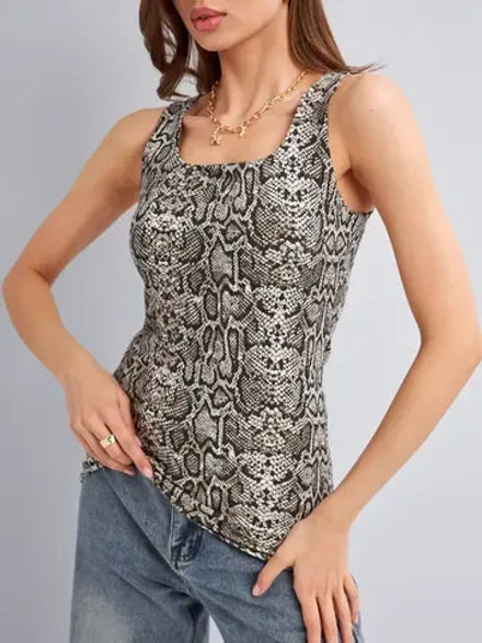Майка летняя с принтом питон под пиджак