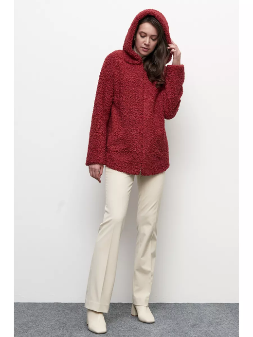 Куртка чебурашка из люкс эко - меха, красная, SilverFox