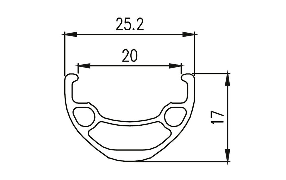 Обод 26&quot; ALEXRIMS алюминиевый, двойной, 36H, пистонированный, 559х19/25х17мм, F/V, анодированный, черный