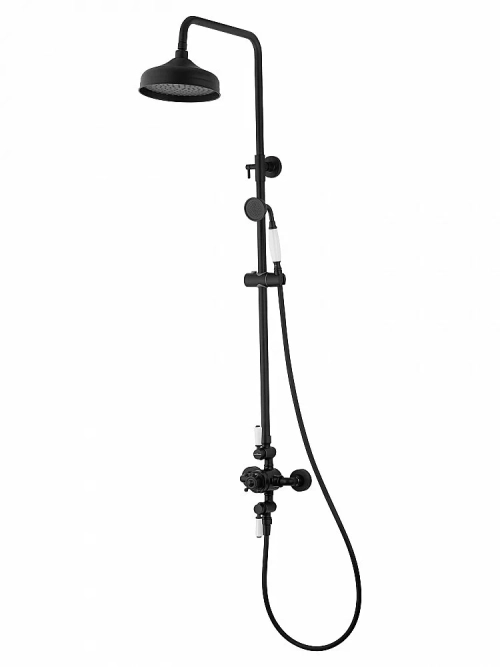 Душевая система с термостатом WONZON & WOGHAND RETRO WW-B3041-MB черный матовый