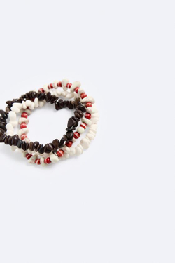 ZARA НАБОР ИЗ ТРЕХ БРАСЛЕТОВ С КОНТРАСТНЫМИ ДЕТАЛЯМИ, РАЗНЫЕ