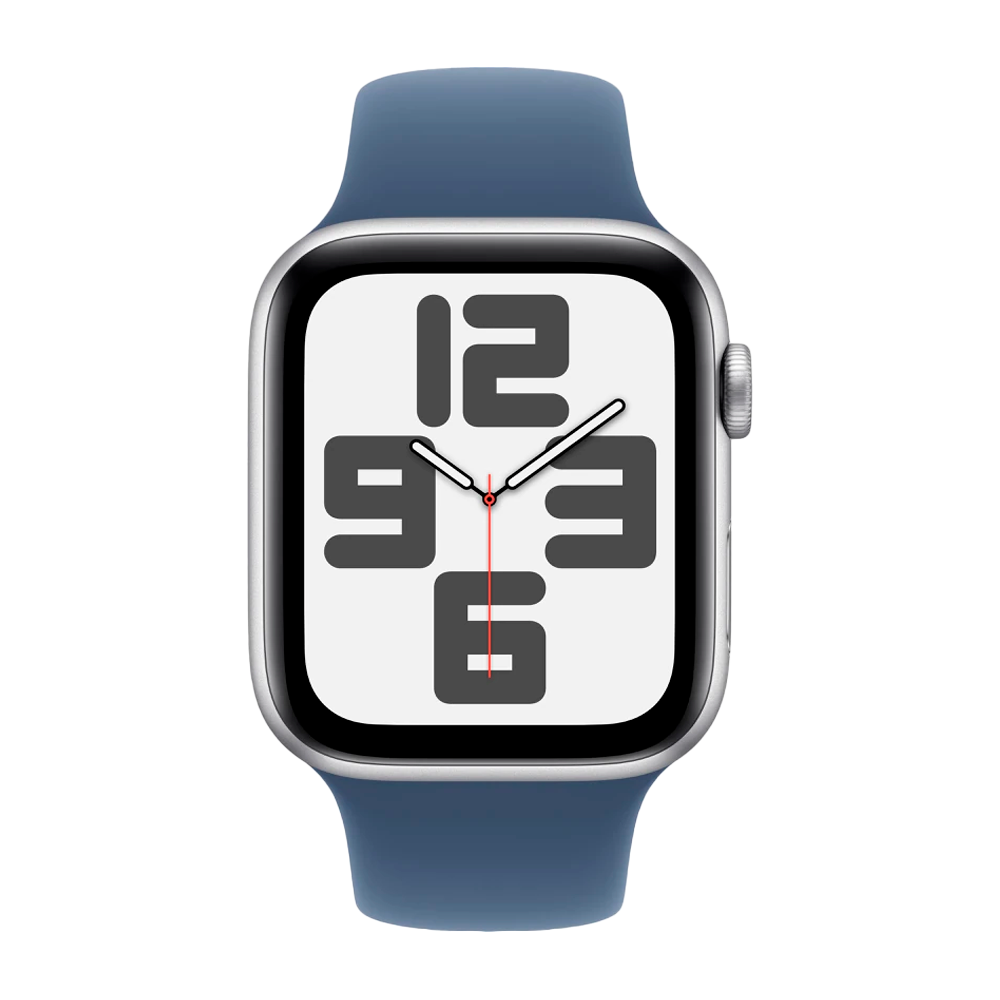 Умные часы Apple Watch SE 2 (2024) GPS, 44mm, Silver Aluminium Case with Sport Band M/L, Denim (Серебристый)