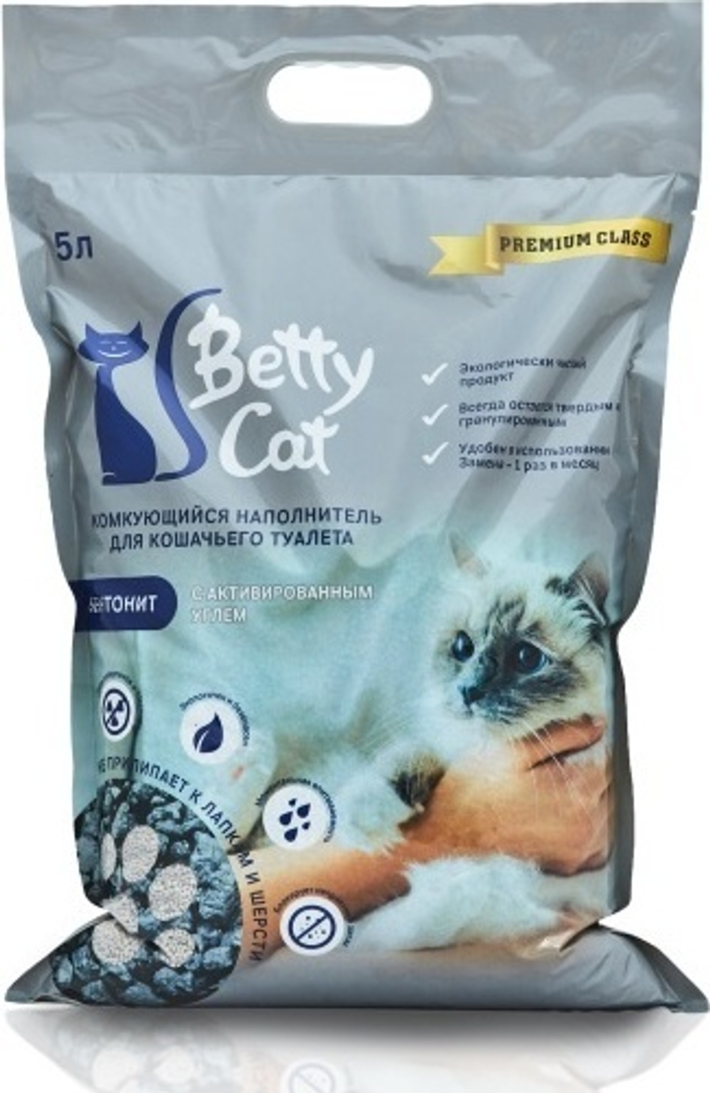 Наполнитель Betty Cat 5л Уголь Бентонитовый