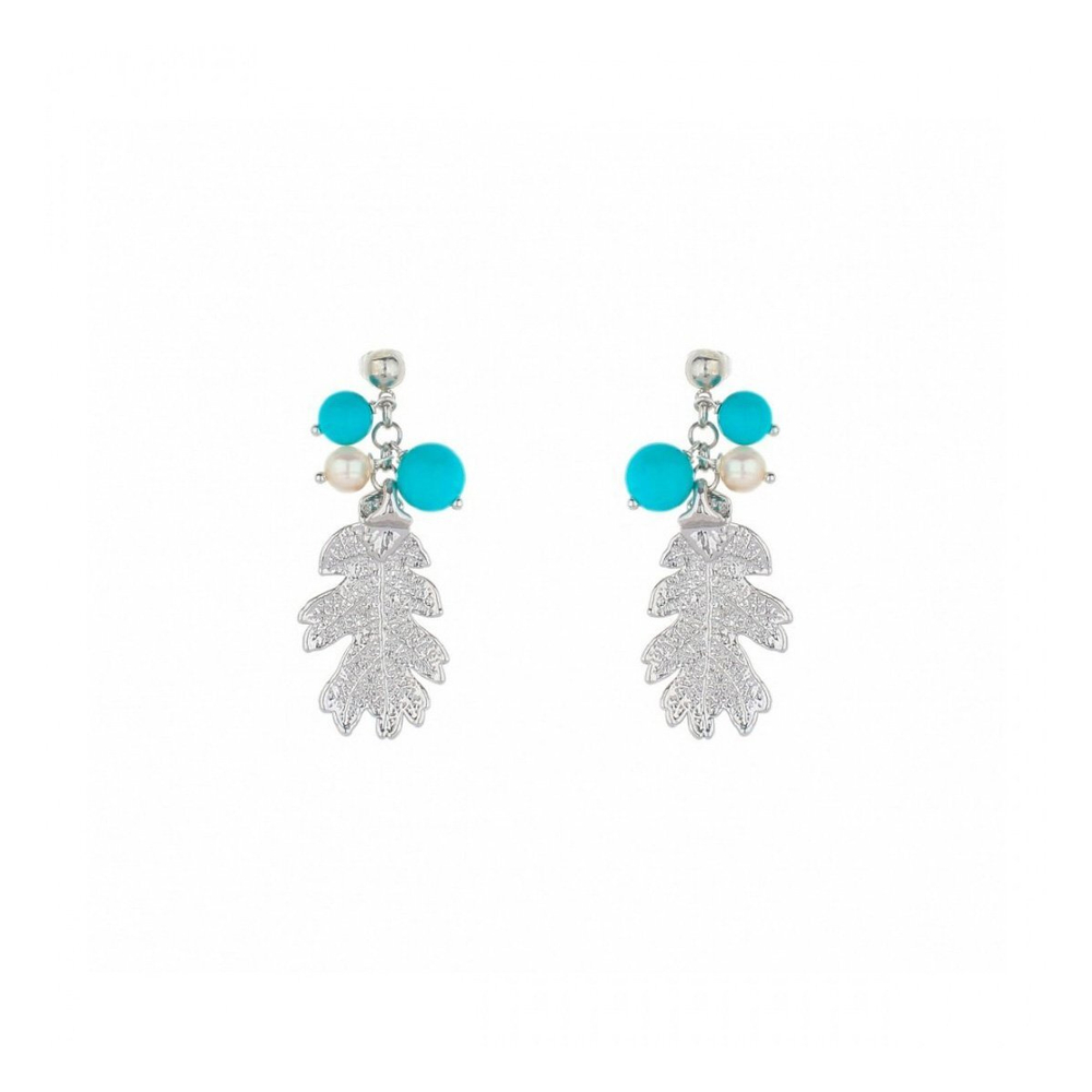Серьги листья Ester Bijoux Дуб OR754-S BW