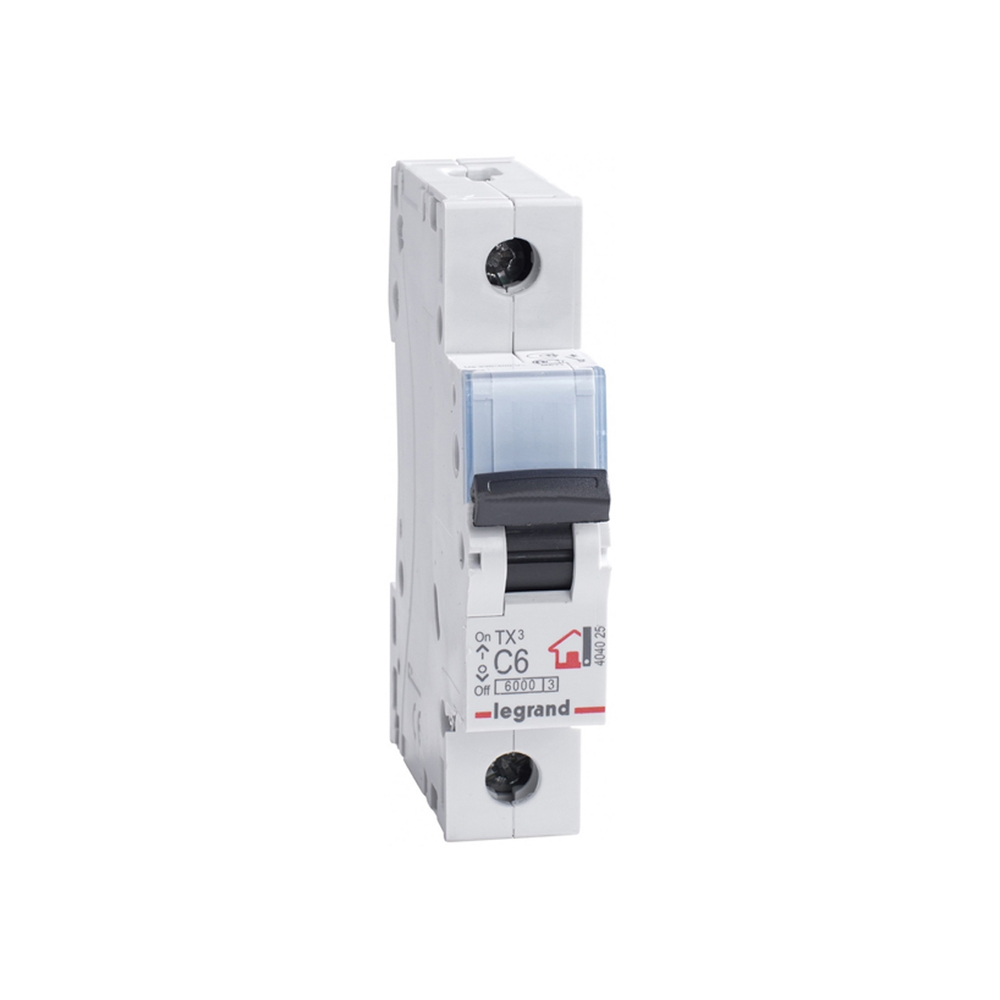 Автоматический выключатель Legrand 404025 1П C 6A TX3 6000 6kA