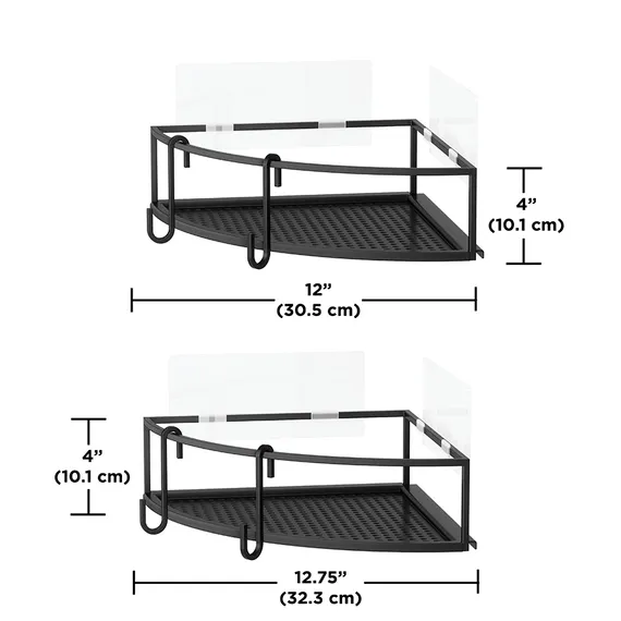 Набор из 2-х угловых полок для ванной cubiko, черные