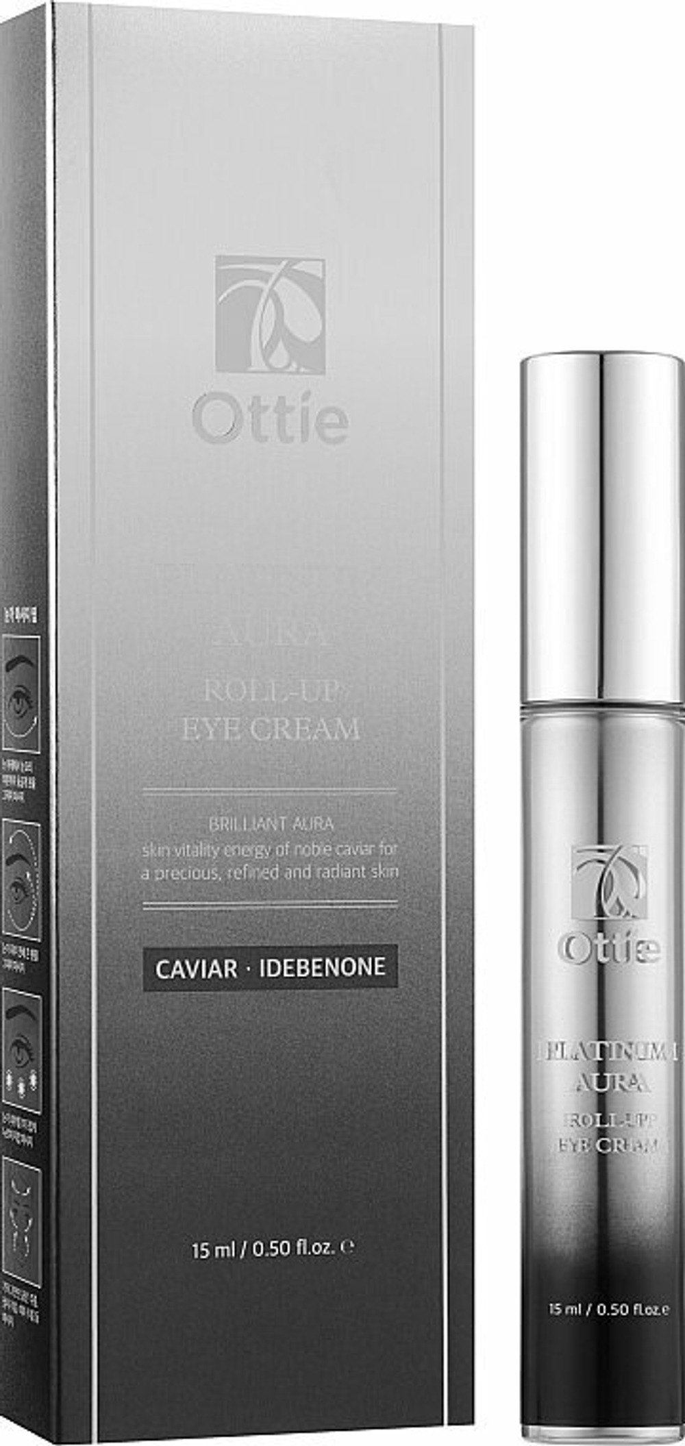 Крем для век с платиной и экстрактом черной икры Ottie Platinum Aura Roll-Up Eye Cream, 15мл