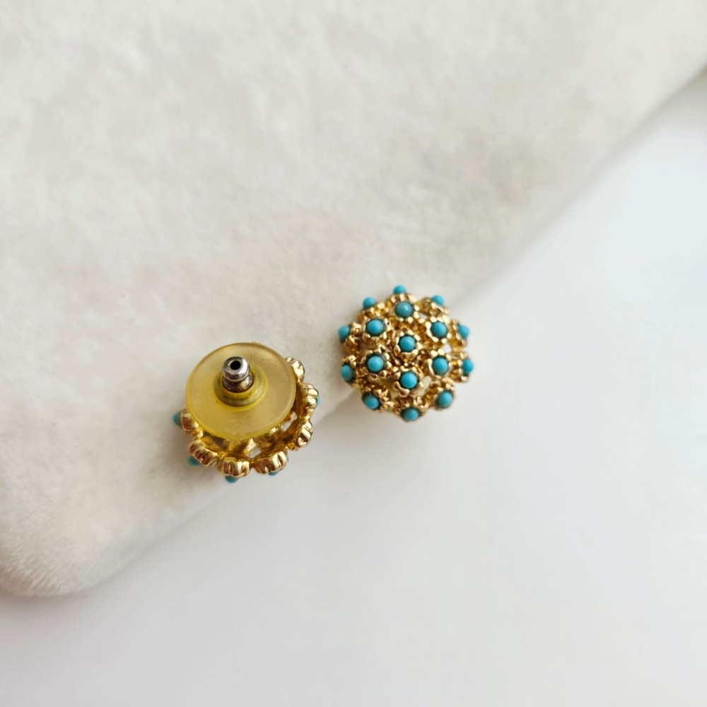 Серьги букетики с бирюзой