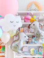 Шар (27''/69 см) Фигура, Облако, Белый, 1 шт.