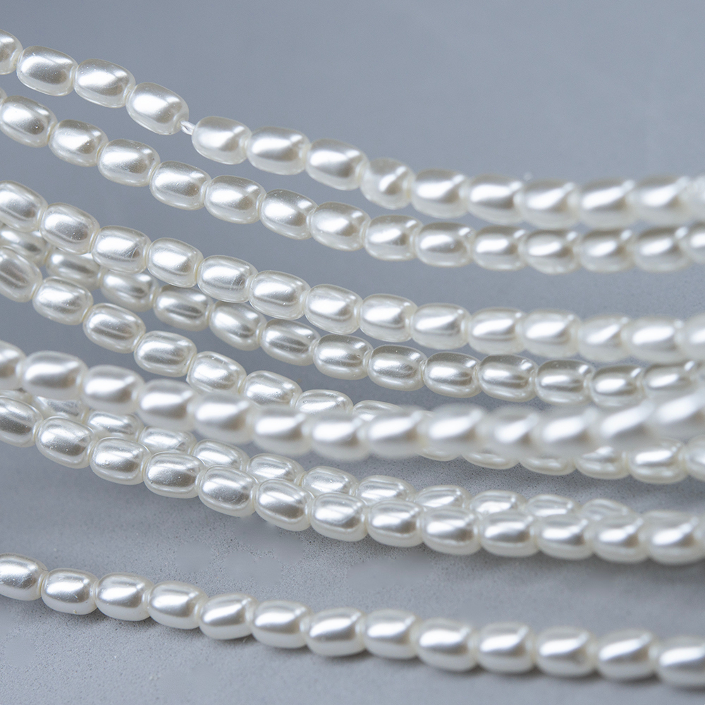 Хрустальный жемчуг, оттенок "Белый", рис 3*4мм