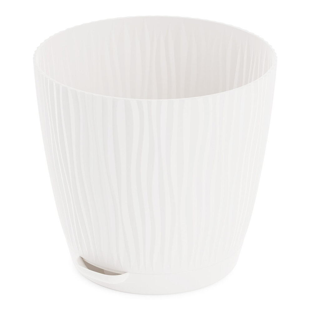 Горшок цветочный Флис 1,2л с прикорневым поливом, белый