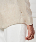 Льняная рубашка H-HANK-kent-C1-214 BOSS BLACK - бежевый(50490234)