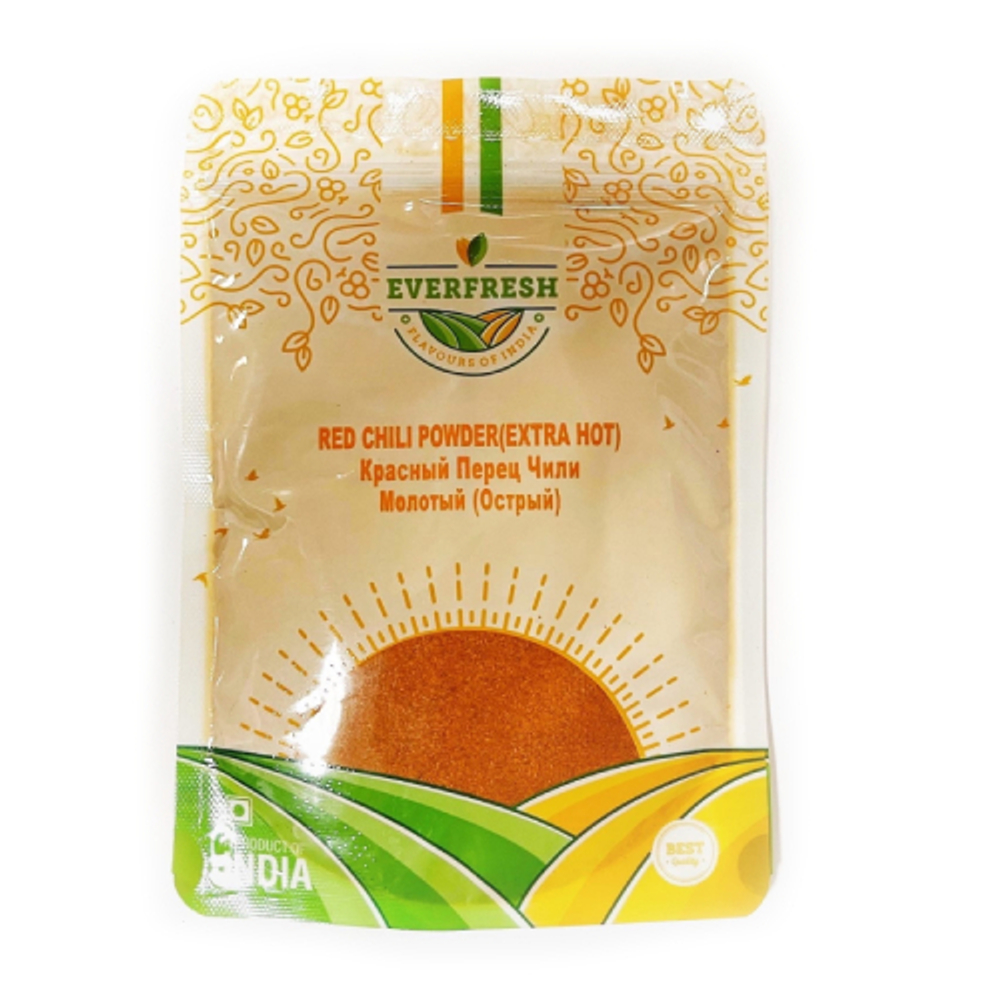 RED CHILI POWDER Extra Hot / КРАСНЫЙ ПЕРЕЦ ЧИЛИ Молотый острый (Everfresh) 100 г.