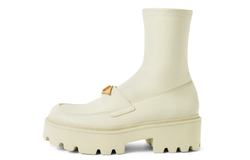 CHARLES&KEITH Small Ck PU Ankle Boots 5.1cm Women"s Black/Chalk White/BLACK TEXTURED Black Textured