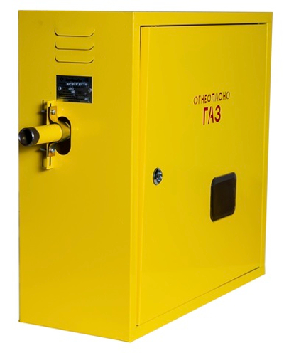 Шкафной газораспределительный пункт ГРПШ-ОХТА-RF-25-1-ЛП-С4-Ф исп.25/1 (МОГ) (желтый)