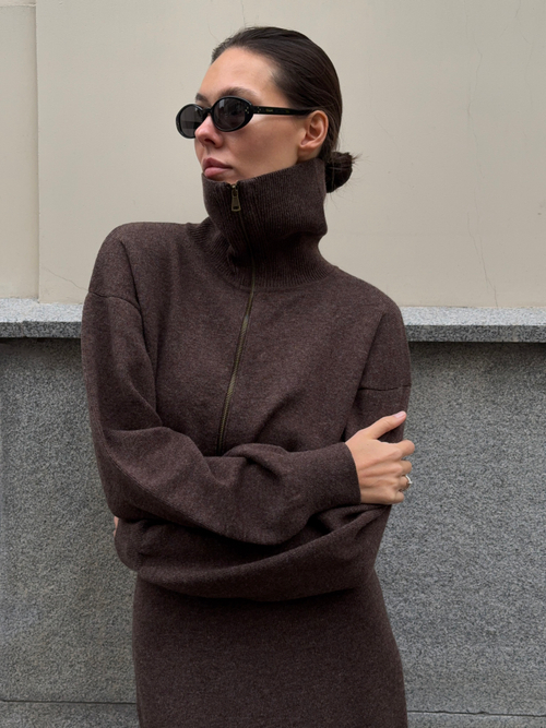 Бомбер укороченный TATUM, шоколадный