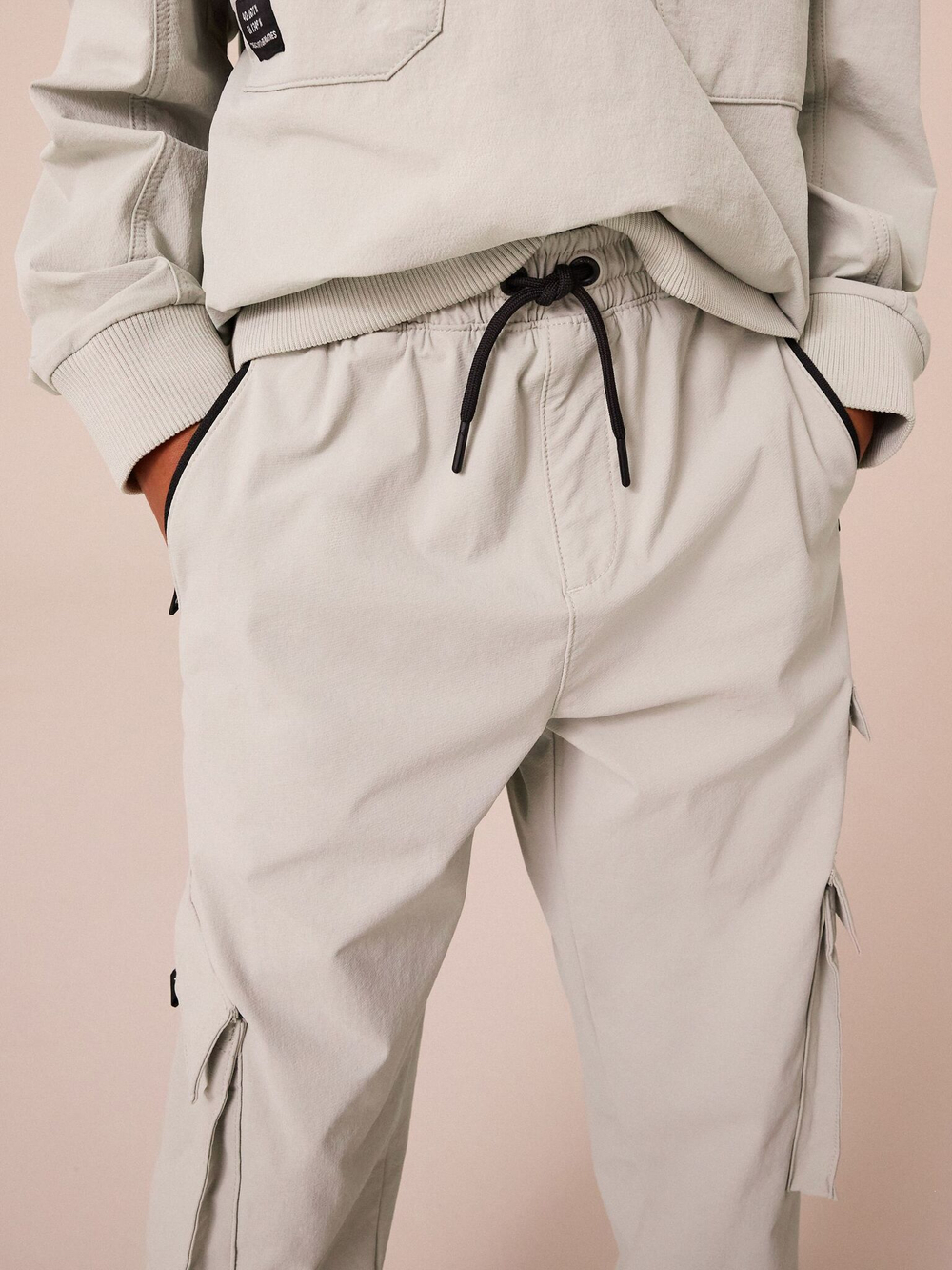 Брюки карго для мальчика Next B04-289, Светло-серый