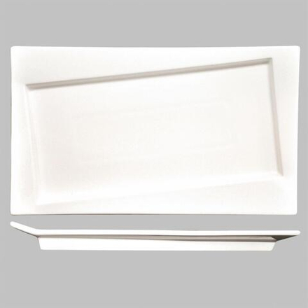 Блюдо прямоугольное 30,5*18 см со смещенным дном Asymmetry белое фарфор P.L. Proff Cuisine [1]