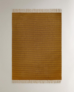 Zara Home - Плед одеяло, горчичный, 140x190 см