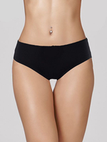 Трусики-слипы из плотной микрофибры и кружева с бесшовным краем (Размер: L) (Цвет: черный)