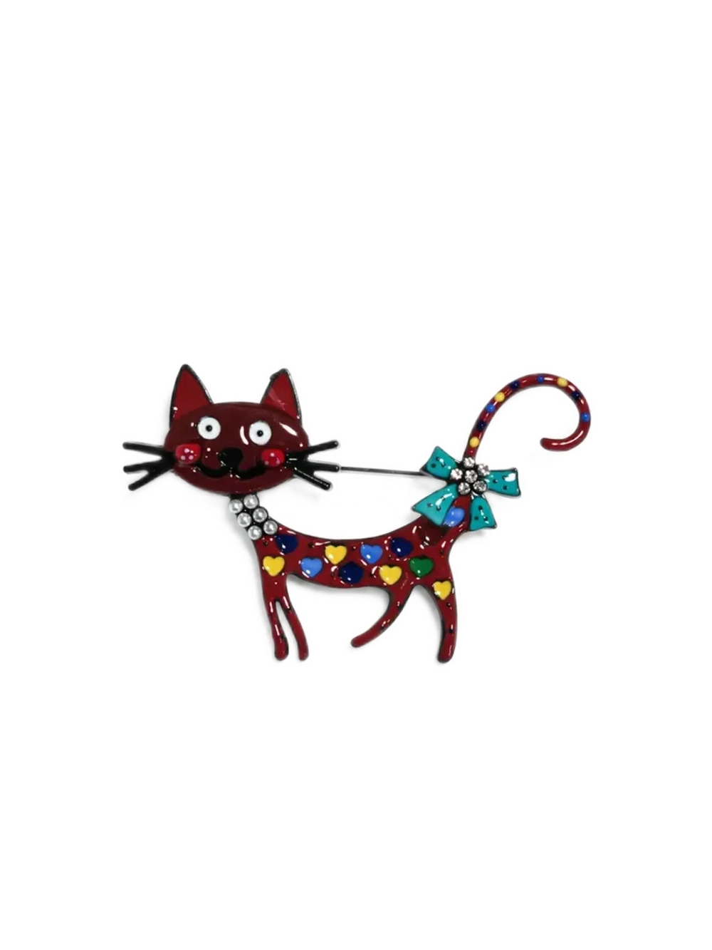 Брошь бижутерная "Кошачья грация"