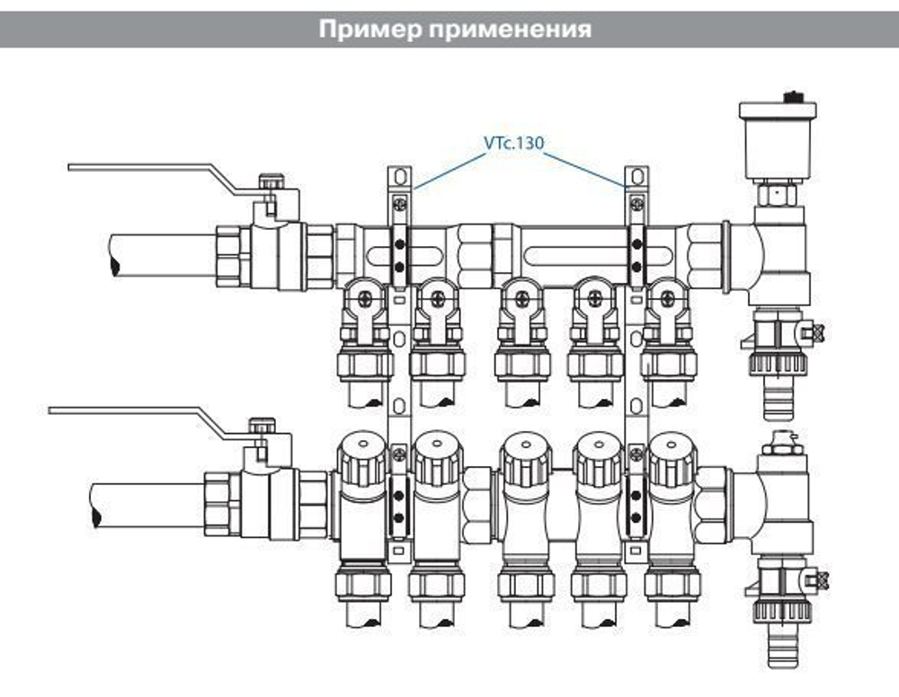 Пара кронштейнов для коллекторов 1" Valtec