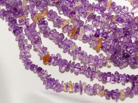 Нить бусины из аметрина 8-10мм (галька)
