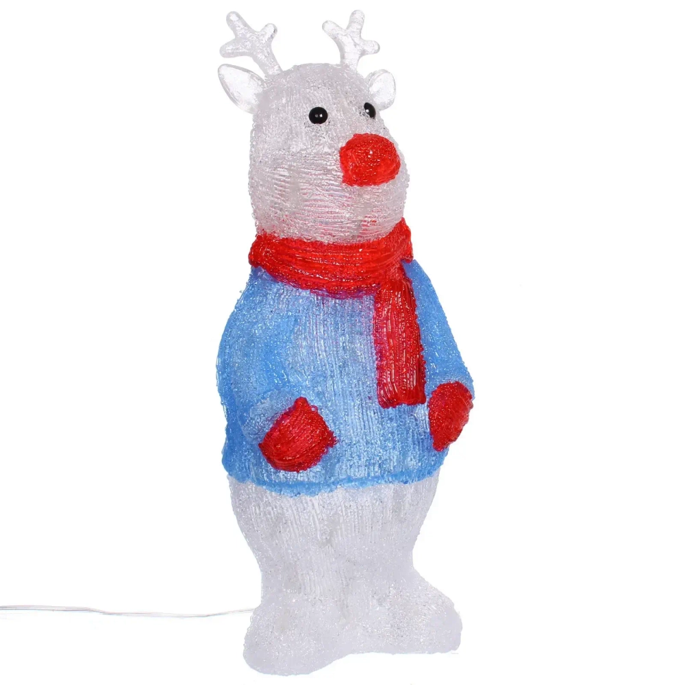 Фигура светодиодная «Олененок в кофточке» 17*13*41 см, 30 ламп LED, авторежим, 220V, Белый