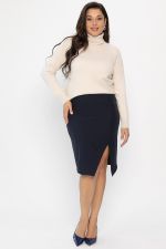 Юбка с разрезом Грейс (темно-синяя) Ю14269-30М LT Collection