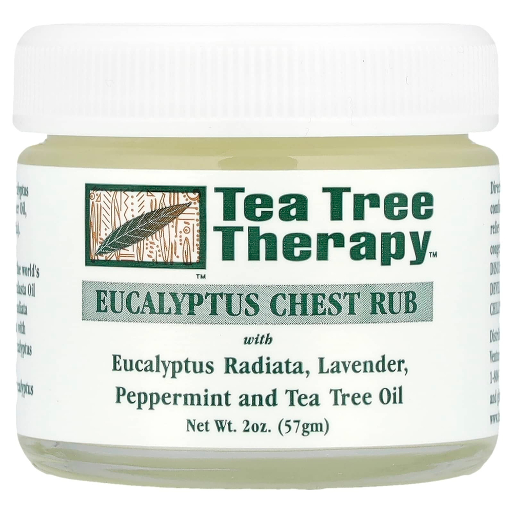 Tea Tree Therapy, Эвкалиптовая мазь - растирка для груди, 2 унции (57 г)