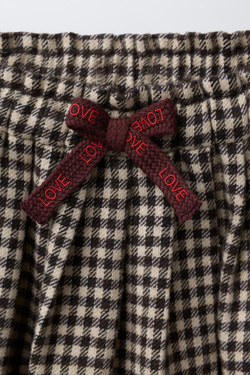 ZARA МЯГКАЯ ЮБКА В КЛЕТКУ ВИШИ, КОРИЧНЕВЫЙ