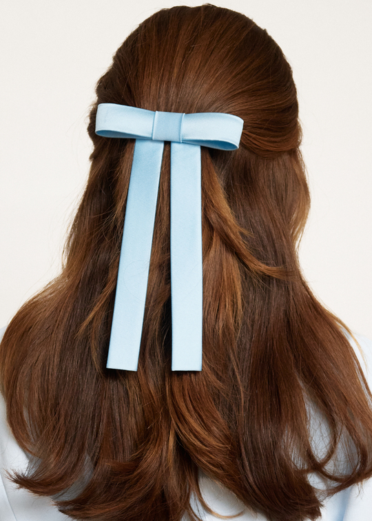 Бант "Мэри" удлиненный голубой