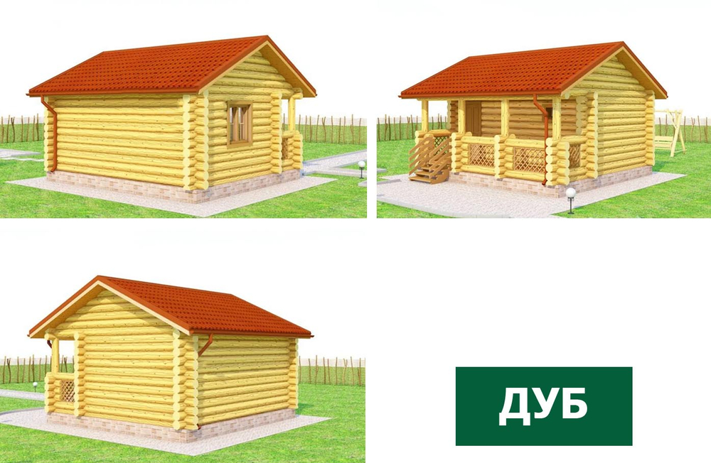 Стеновой комплект бани ОЦБ проект "Дуб"