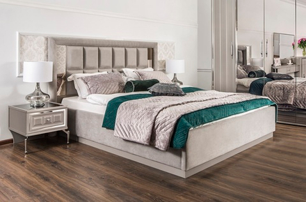 Замира (Эра) Кровать двухместная 1800мм (серый камень)