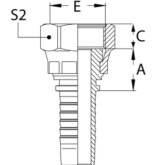 Фитинг DN 12 ORFS (Г) 1 размер под ключ 30