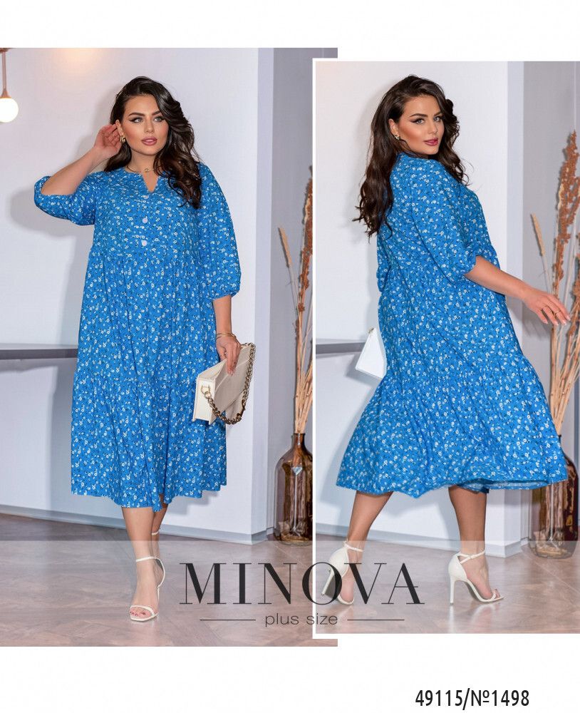 Платье 1498-голубой Minova
