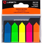 Закладки-стрелки 42х12мм 5*25л. неон, пластик. (Lamark)