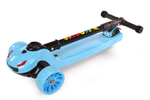 Самокат 3-х колесный, свет, звук, 2 (голубой)