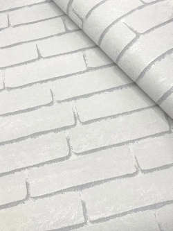 Обои флизелиновые, кирпич серый, метровые, для кухни, Стена (VILIA, 1591-21)