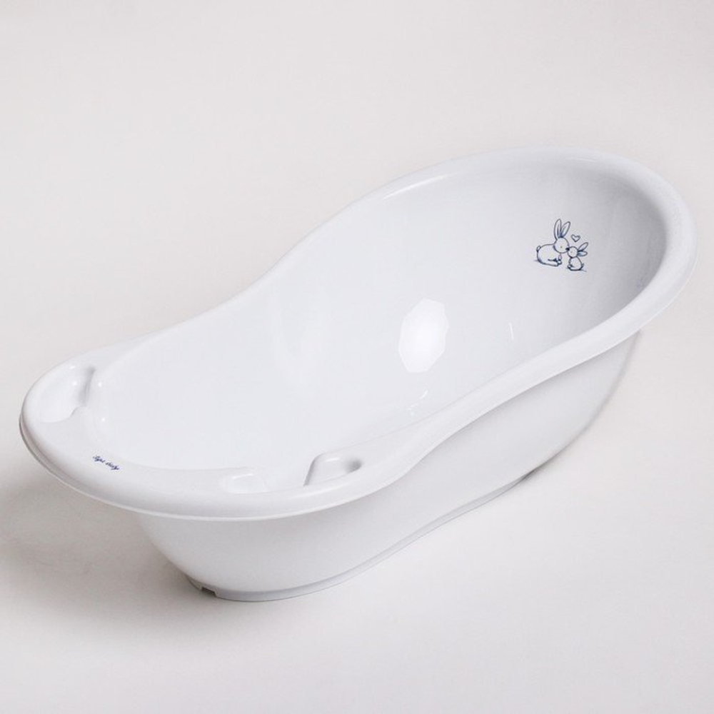 Ванна детская "Кролики" со сливом 86см (white-белый)