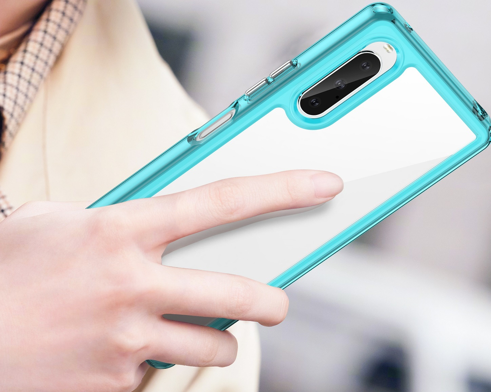 Усиленный чехол с рамками бирюзового цвета для Sony Xperia 10 V, 10-5 с 2023 года, мягкий отклик кнопок
