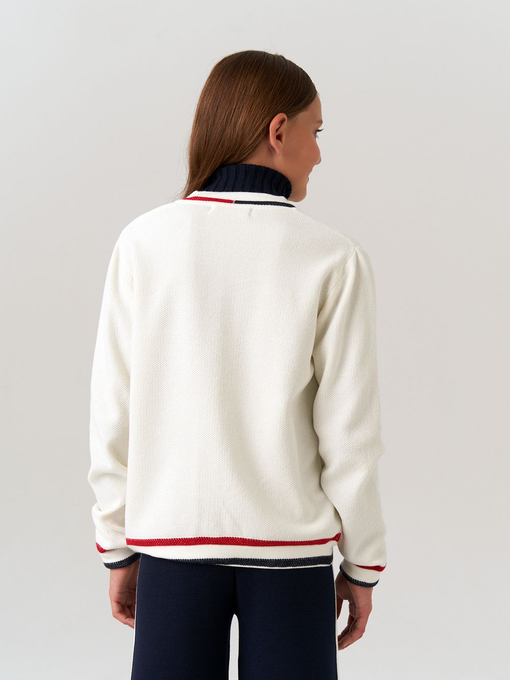 Кардиган бомбер для девочки AT1025 молочный