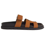 Hermes Chypre open-toed flat-heeled slippers women's natural color, H222297Z A4