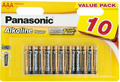 Батарейки Panasonic Alkiline power AAA щелочные 10 шт