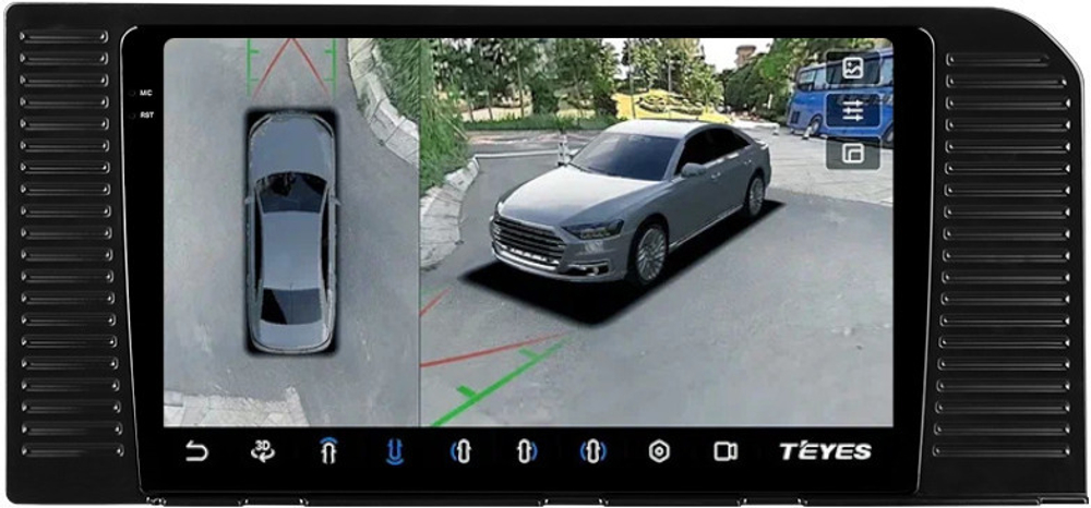 Магнитола для Toyota Land Cruiser Prado 250 2023+ (без 360) - Teyes CC3-2K-360 монитор 10.36" 2K QLED на Android 10, 6Гб+128Гб, CarPlay, 4G SIM-слот, 4 камеры в комплекте