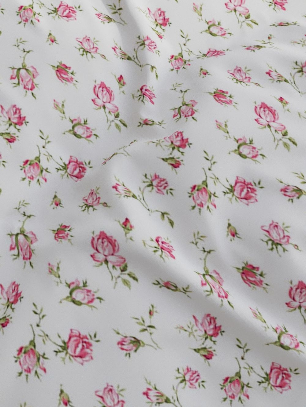 Простынь на резинке Сказка "Розовые бутоны" 180х200 см перкаль